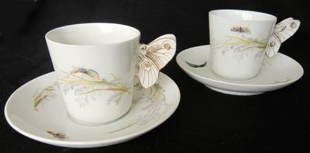 Meadow Visitors (Smooth, No Trim) Flat Demitasse Cup & Saucer Set