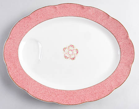 Mezzatint Red Pink 14" Oval Serving Platter