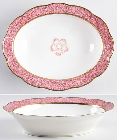 Mezzatint Red Pink 9" Oval Vegetable Bowl