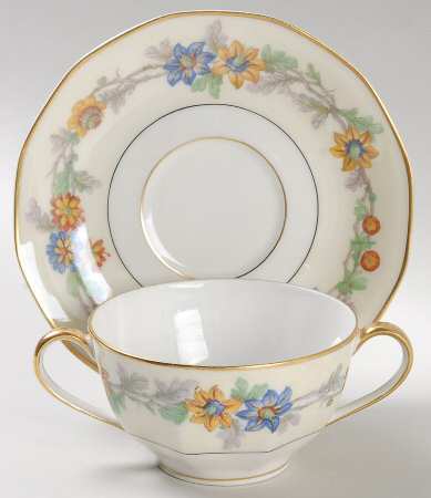 Miami Cream Flat Bouillon Cup & Saucer