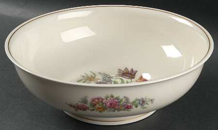 Miramar (Floral Center, Gold Band) 10" Large Salad Serving Bowl by Haviland