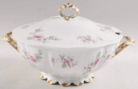 The Miramar (White with Pink Flowers) Tureen &  Lid