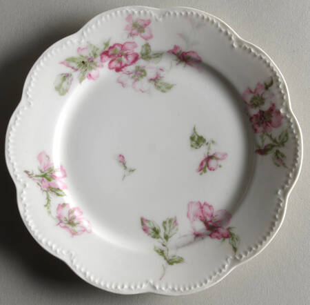 The Miramar (White with Pink Flowers) Bread & Butter Plate