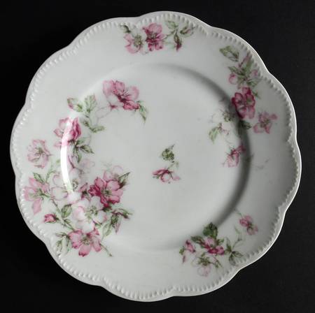 The Miramar (White with Pink Flowers) Salad Plate