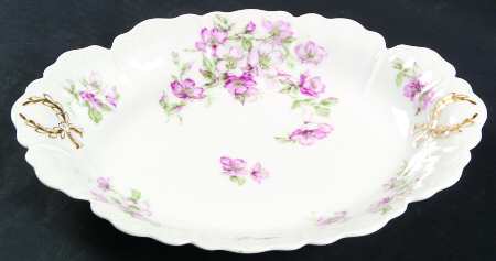 The Miramar (White with Pink Flowers) 11" Oval Serving Platter