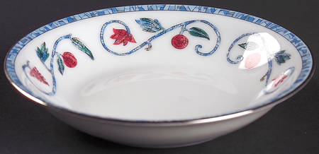 Mosaique and Fruit Fruit Mosaique (Platinum Trim) Fruit/Dessert (Sauce) Bowl