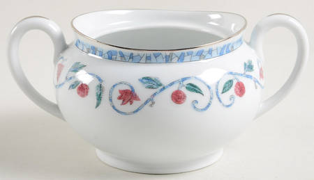 Mosaique and Fruit Fruit Mosaique (Platinum Trim) Sugar Bowl No Lid