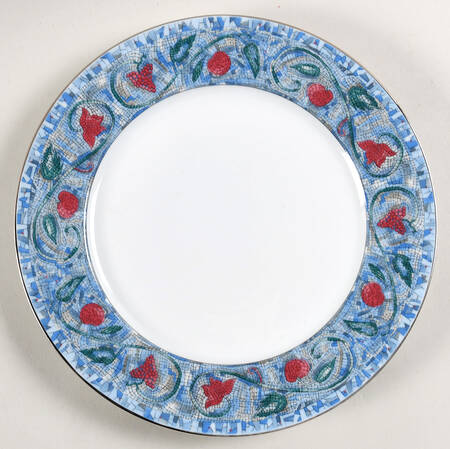 Mosaique and Fruit Fruit Mosaique (Platinum Trim) Dessert Luncheon Plate