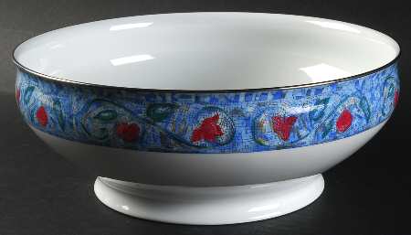 Mosaique and Fruit Fruit Mosaique (Platinum Trim) 10" Large Salad Serving Bowl