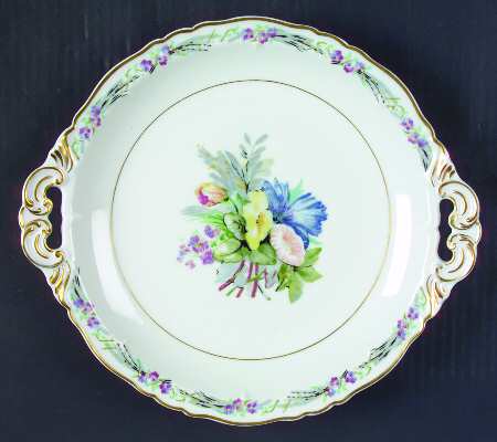 Morning Glory Handled Cake Plate