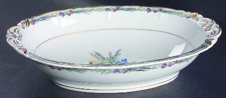 Morning Glory 10" Oval Vegetable Bowl