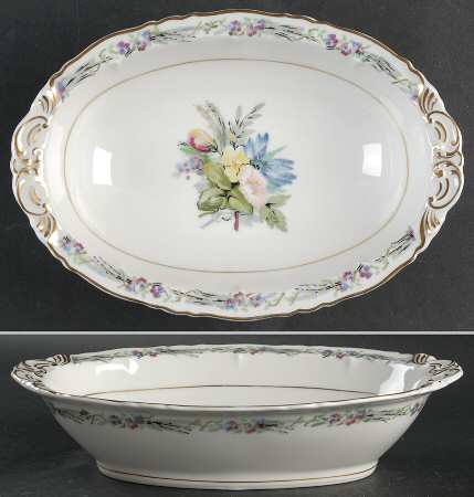 Morning Glory 9" Oval Vegetable Bowl