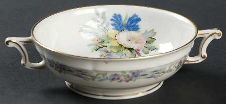 Morning Glory Footed Cream Soup Bowl