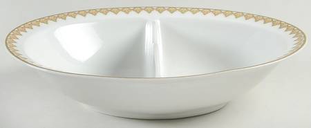The Monaco 10" Oval Divided Vegetable Bowl