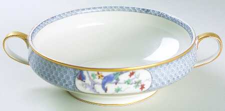 Montmery (Birds) Footed Cream Soup Bowl