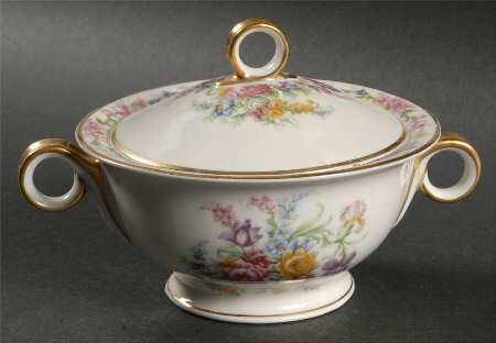 Montrose (White Background) Sugar Bowl & Lid