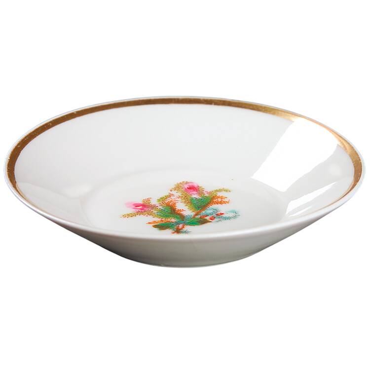Moss Rose (Thick Gold Trim) Fruit/Dessert (Sauce) Bowl