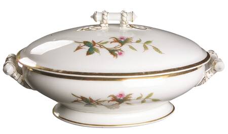 Moss Rose (Thick Gold Trim) Oval Covered Vegetable