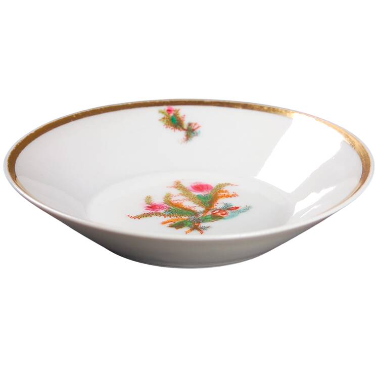 Moss Rose (Thick Gold Trim) Fruit/Dessert (Sauce) Bowl