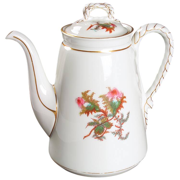 Moss Rose (Thick Gold Trim) Coffee Pot & Lid