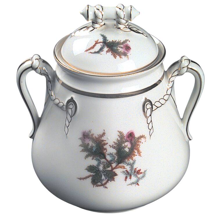 Moss Rose (Thick Gold Trim) Sugar Bowl & Lid
