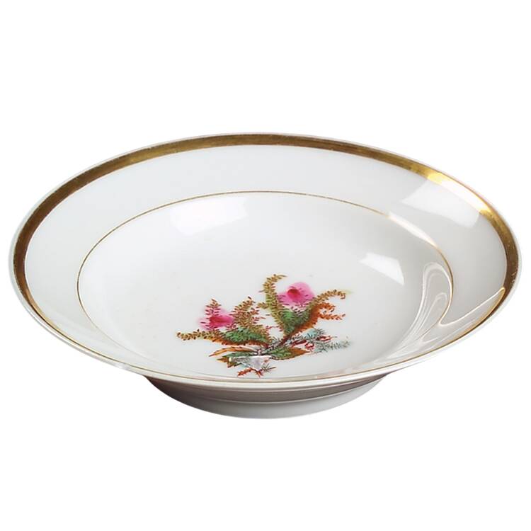 Moss Rose (Thick Gold Trim) Fruit/Dessert (Sauce) Bowl