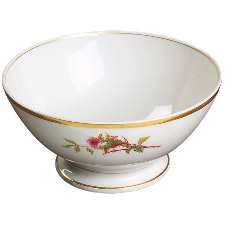 Moss Rose (Thick Gold Trim) Cranberry Bowl