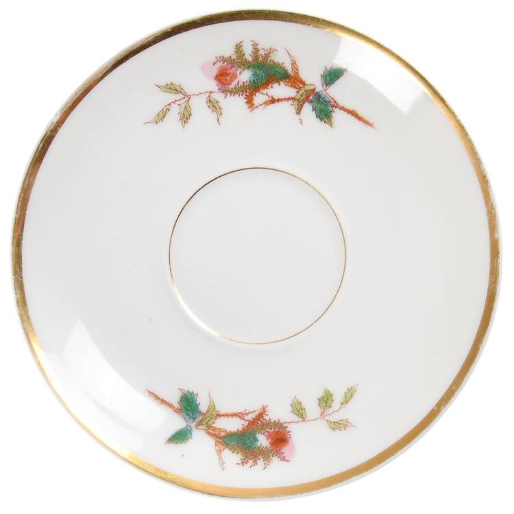 Moss Rose (Thick Gold Trim) Saucer for Flat Cup
