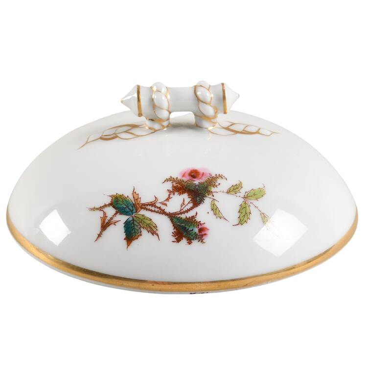 Moss Rose (Thick Gold Trim) Lid for Round Butter