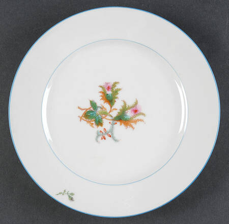 Moss Rose (Blue Trim) Luncheon Plate