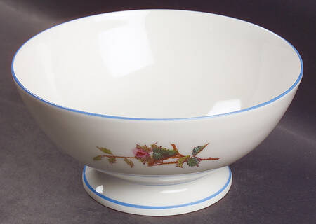 Moss Rose (Blue Trim) Cranberry Bowl