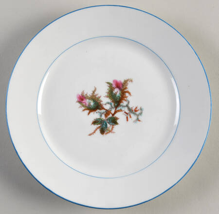 Moss Rose (Blue Trim) Salad Plate