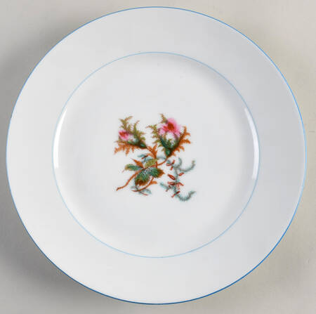Moss Rose (Blue Trim) Dinner Plate