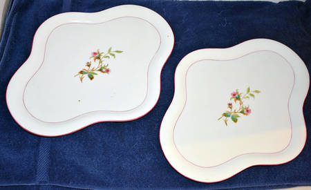 Moss Rose (Pink Trim, Smooth) Oblong Tete-a-Tete Platter