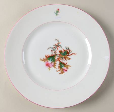 Moss Rose (Pink Trim, Smooth) Dinner Plate