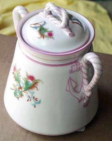 Moss Rose (Pink Trim, Smooth) Sugar Bowl & Lid