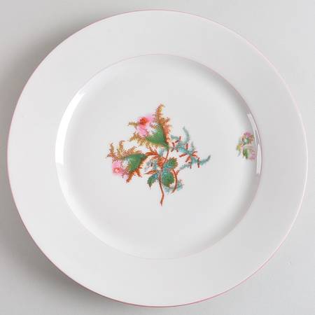 Moss Rose (Pink Trim, Smooth) Dinner Plate