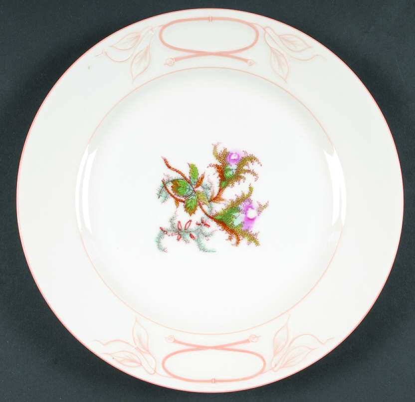 Moss Rose (Peach Trim) Cake Plate