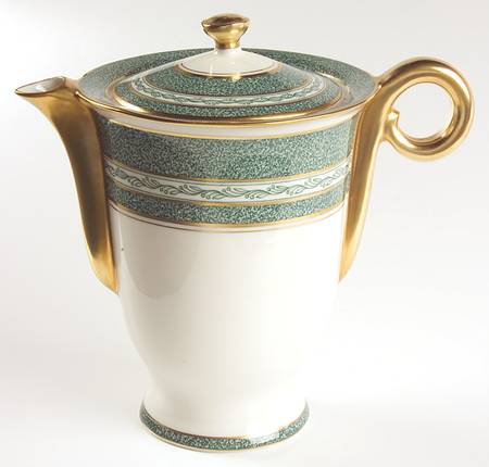 Mosaic Blue Green Coffee Pot & Lid