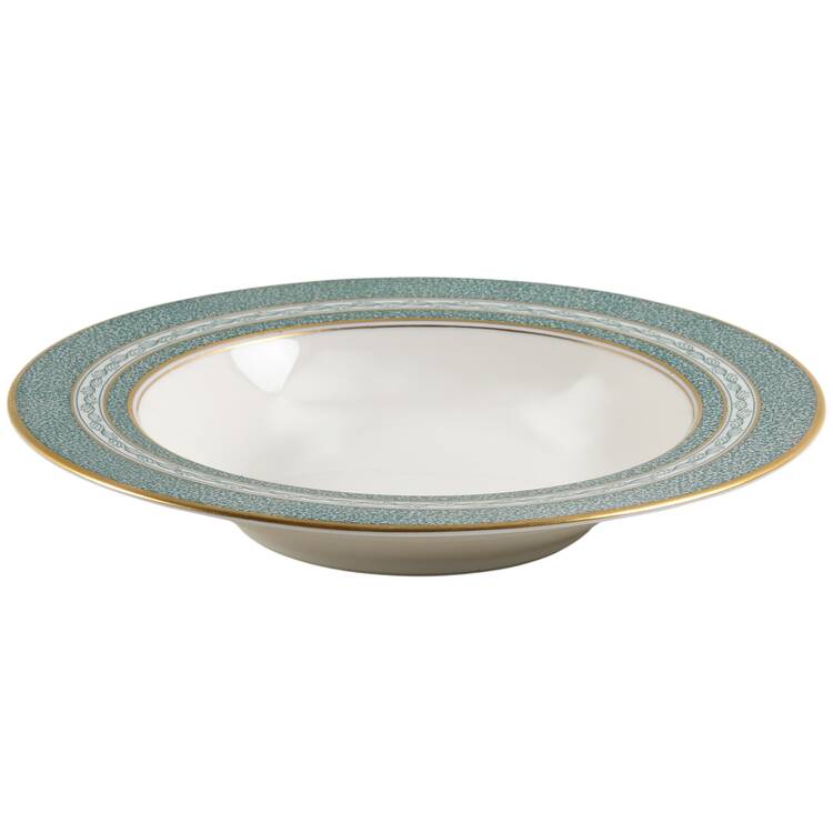 Mosaic Blue Green Rim Soup Bowl