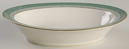 Mosaic Blue Green 9" Oval Vegetable Bowl