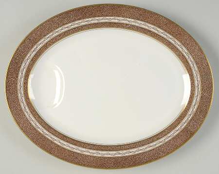 Mosaic Brown 14" Oval Serving Platter
