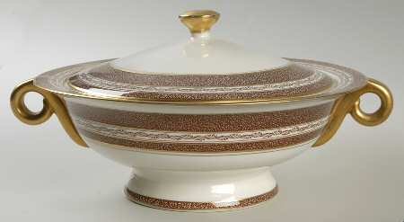Mosaic Brown Round Covered Vegetable