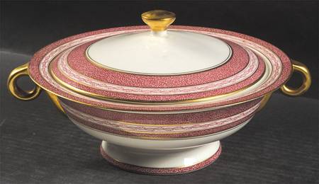 Mosaic Red Round Covered Vegetable