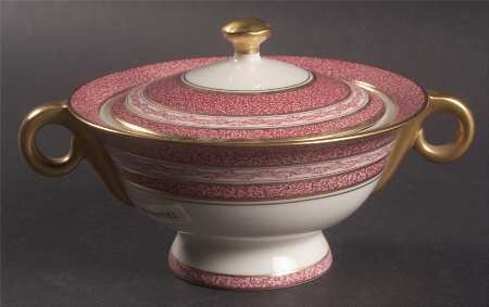 Mosaic Red Sugar Bowl & Lid