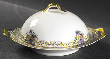 Narcissus Round Covered Butter with Strainer