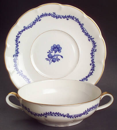 Nicolette Flat Cream Soup Bowl & Saucer Set