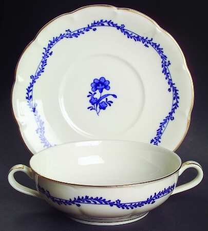Nicolette Flat Cream Soup Bowl & Saucer Set