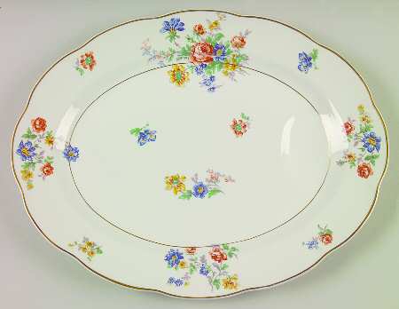 Normandies Garden 14" Oval Serving Platter