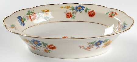 Normandies Garden 9" Oval Vegetable Bowl